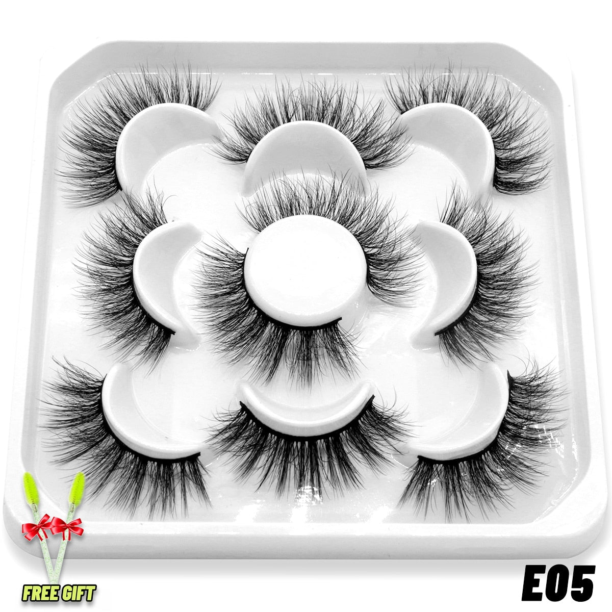 5 Pairs 3D Mink Lashes Natural Eyelashes Dramatic False Eyelashes Faux Cils Fake Eyelashes