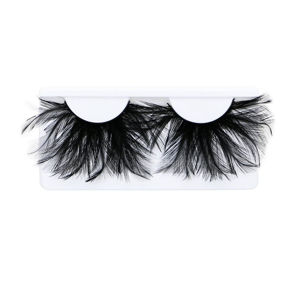 1Pair Feather 3D Thick Winged Natural Long False Eyelashes Party Nightclub Makeup Eye Lash Halloween Show Feather Eyeashes