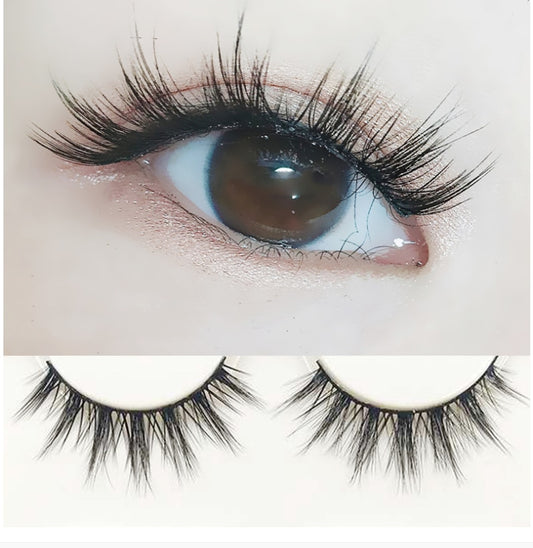 3D False Eyelashes Handmade Natural Cross False Eyelashes Japanese Cotton Thread Stem Nude Makeup