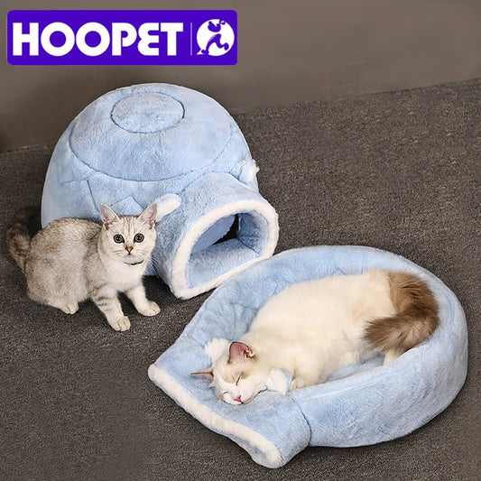 Pet Cat Bed igloo Winter Warm House Round Cushion Bed Accessories
