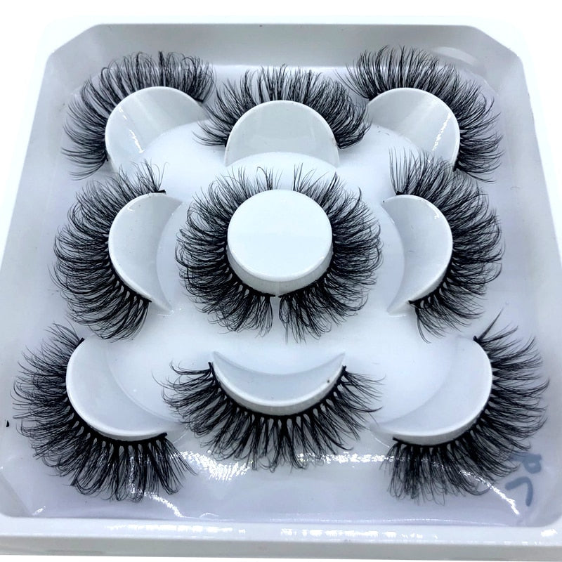 5 pairs 8-25mm natural 3D false eyelashes fake lashes Mink Lashes extension