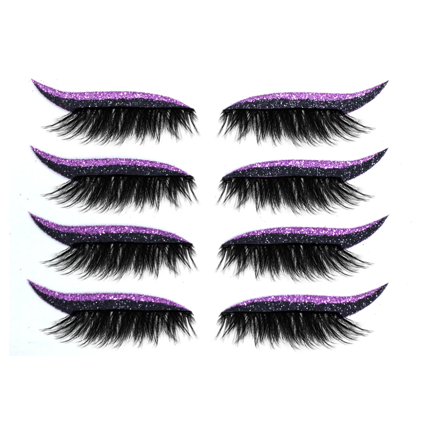 4 Pairs/Set Reusable Eyeliner Stickers Double Eyelid Glitter Silver Eye Makeup Eyelash Stickers Self-adhesive Eye Makeup Tool