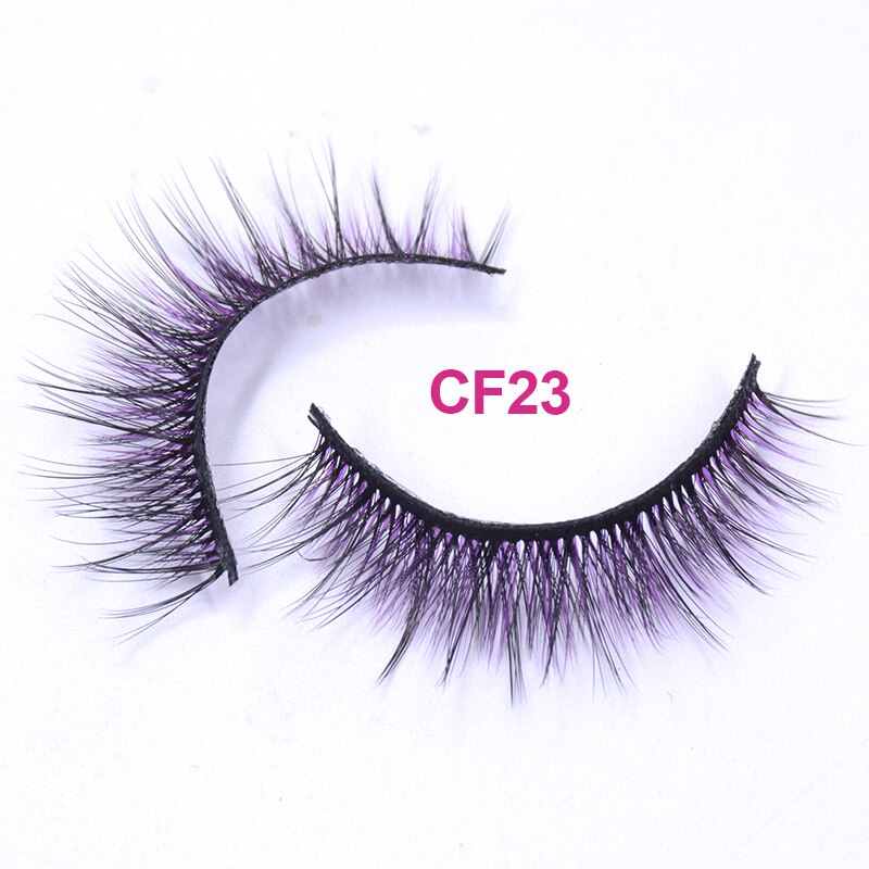 Fluffy Thick Dramatic 3D Faux Mink Colored Eyelashes Pink Red Natural Synthetic Colorful Rainbow Color Eye Lashes for Holiday
