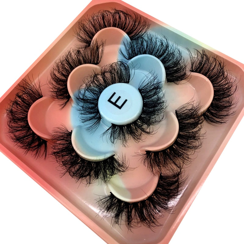 5 Pairs 3D Mink Lashes Natural Mink False Eyelashes Dramatic Volume Fake Eyelash Extension Faux Cils
