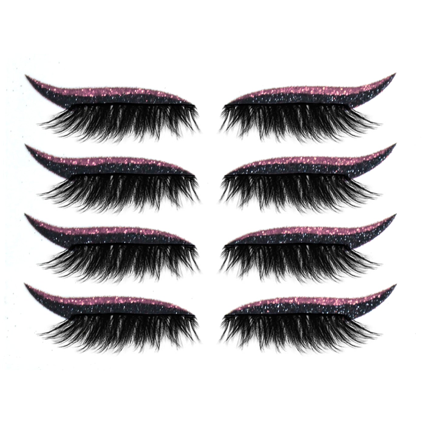 4 Pairs/Set Reusable Eyeliner Stickers Double Eyelid Glitter Silver Eye Makeup Eyelash Stickers Self-adhesive Eye Makeup Tool