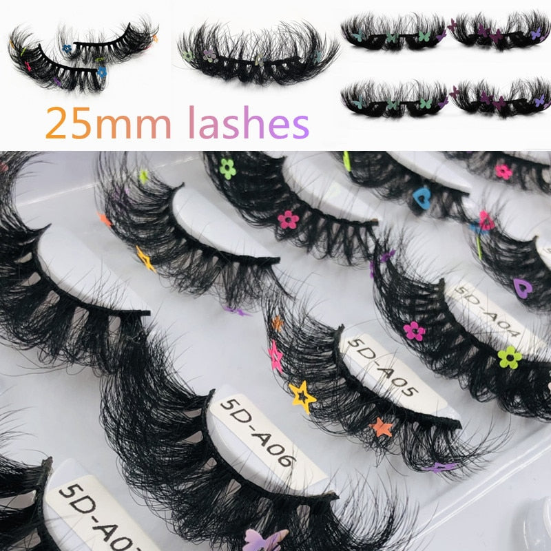Faux Mink 25mm Lashes With Butterflys or flowers On Them Full Strip False Eyelashes Butterfly Lash For party