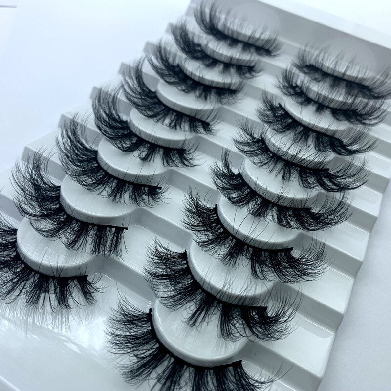 5/8pairs natural false eyelashes fake lashes long makeup 3d mink lashes eyelash extension Fluffy Mink Lashes
