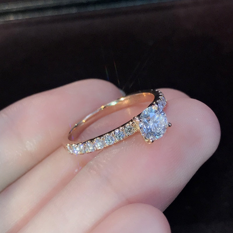 Claws Design Crystal Zircon Engagement Rings Wedding Jewelry Accessories