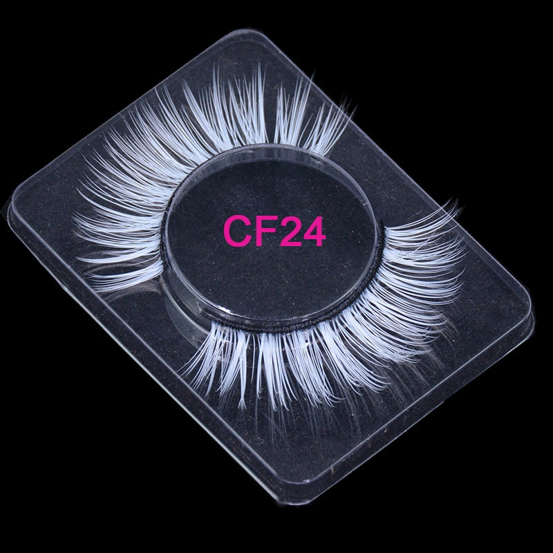 Red Blue Purple Pink Mix 3D Faux Mink Colored Eyelashes Ombre Vegan Strip Lashes Natural Dramatic Fluffy Colourful Cilias Party