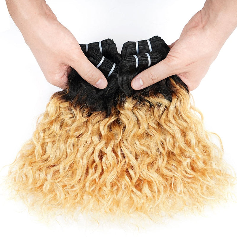 6 Pcs/Lot Brazilian Body Wave 190g/Lot Hair Bundles Curl Hair Extension 1B/27/613/99J Ombre Hair Bundles 100% Human Hair Weaves