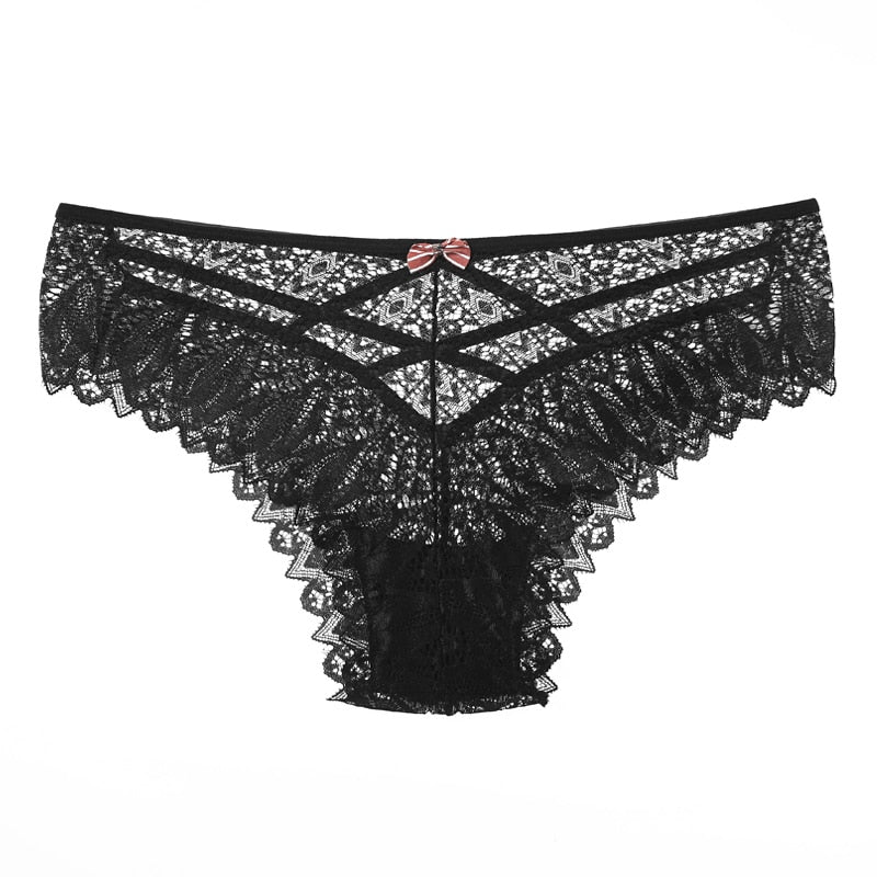 Panties Women Lace Underwear Sexy Low-Waist Briefs Hollow Out G String Underpant Solid Comfortable Lingerie