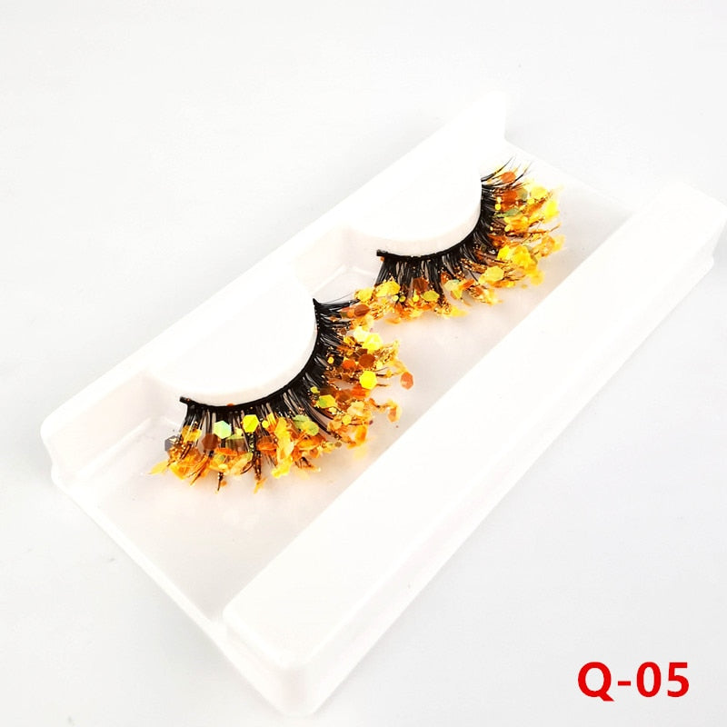 Mink color lashes natural long fluffy individual dramatic colorful false eyelashes