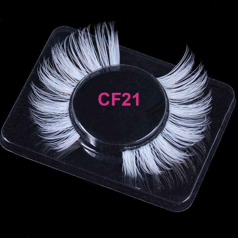 Red Blue Purple Pink Mix 3D Faux Mink Colored Eyelashes Ombre Vegan Strip Lashes Natural Dramatic Fluffy Colourful Cilias Party