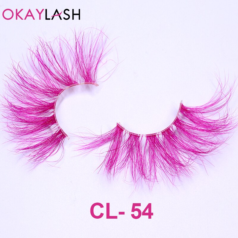 1pair/box real mink color 25mm long siberian eyelashes costume fancy ball dramatic unique colored red blue fake lashes