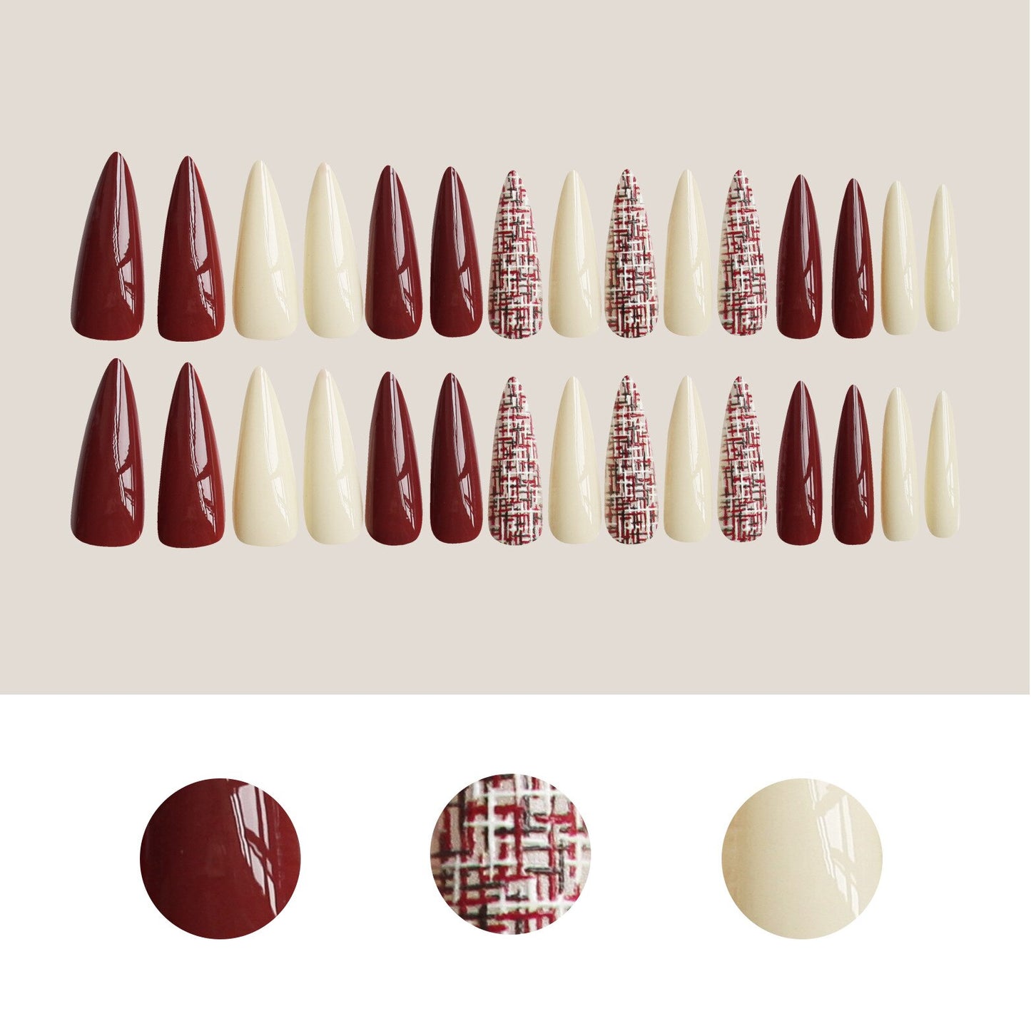 24/30Pcs Pink Leopard Designs False Nails French Long Coffin Fake Nail Artificial Full Cover Nail Art Tips Press on Nail