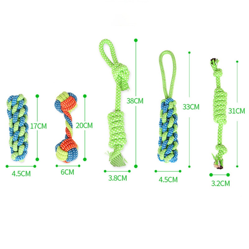 1pc Pet Dog Toy Rope Double Knot Cotton Braided Rope Toy Puppy Chew Cleaning Tooth supplies