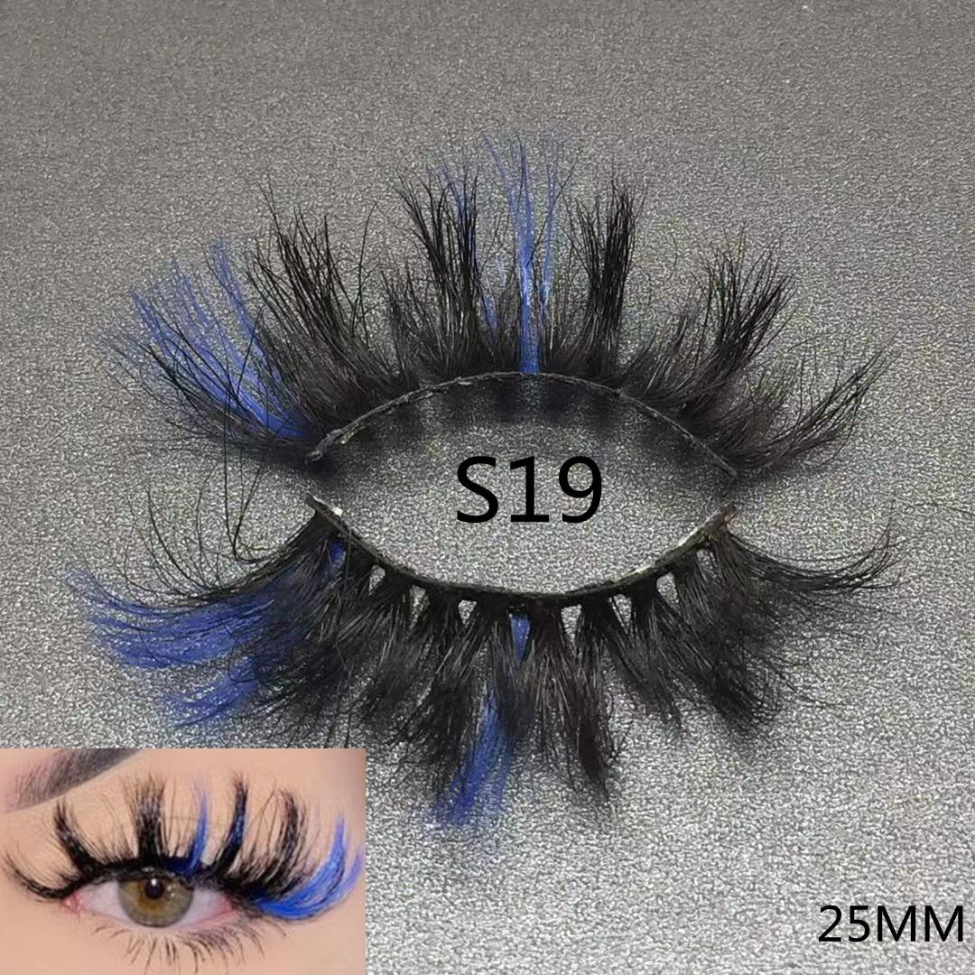 3D Mixed Color Mink Lashes Beauty Natural Individual Eyelashes Fluffy Lash Extension mix pink blue dramatic lash