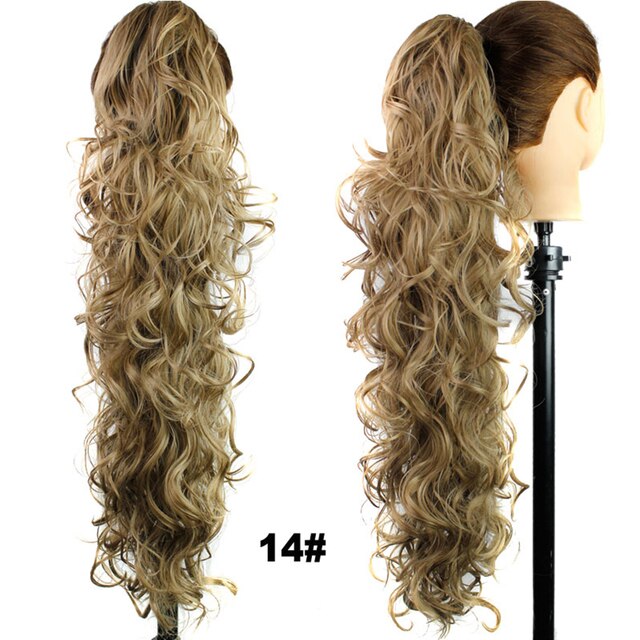 Synthetic Long Wave Ponytail 28 Inch Claw Clip In Hairpieces For Women PonyTail Natural Fake Hair Hairpiece Heat Resistant
