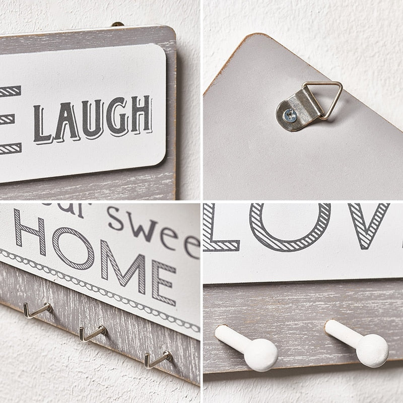 Rack Storage Rack Key Wooden Hanger Home Wall Vintage Hallway Home Space Saving Small Bedroom Decorative Room Rack Home Decor