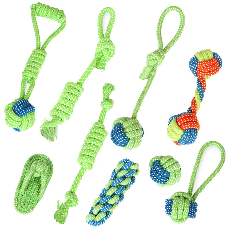 1pc Pet Dog Toy Rope Double Knot Cotton Braided Rope Toy Puppy Chew Cleaning Tooth supplies