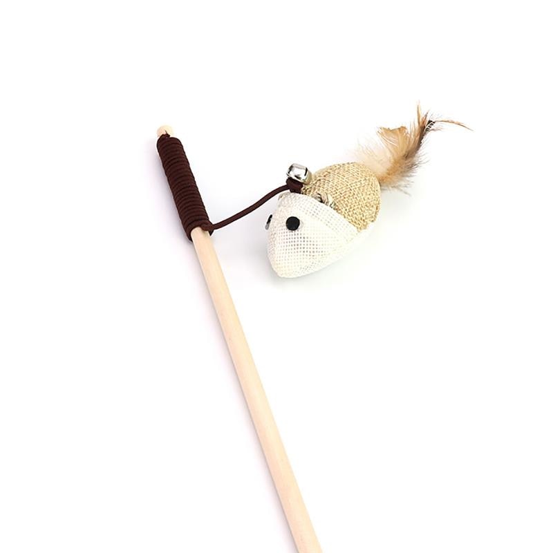 1pc Cat Stick Toy Wooden Rod Small Bell Decor Cat Teaser Play Toy Cat Wand For Cat Pet Supplies Cat Favors Random Style
