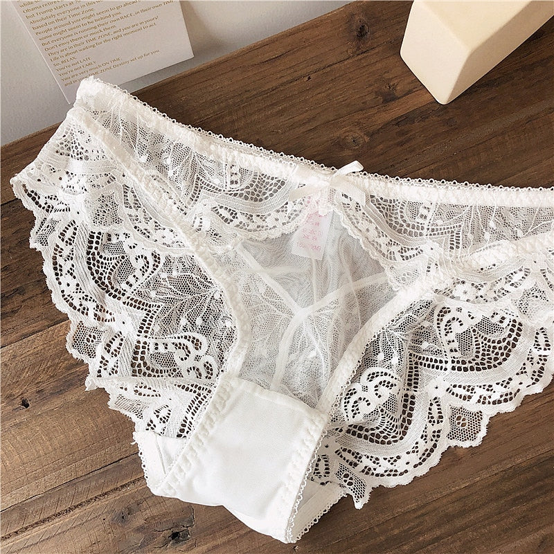 Transparent bra perspective ultra-thin sexy lace underwear set female light luxury gathered breathable lingerie sets