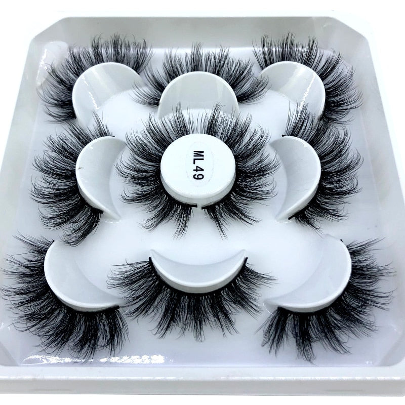 5 pairs 8-25mm natural 3D false eyelashes fake lashes Mink Lashes extension