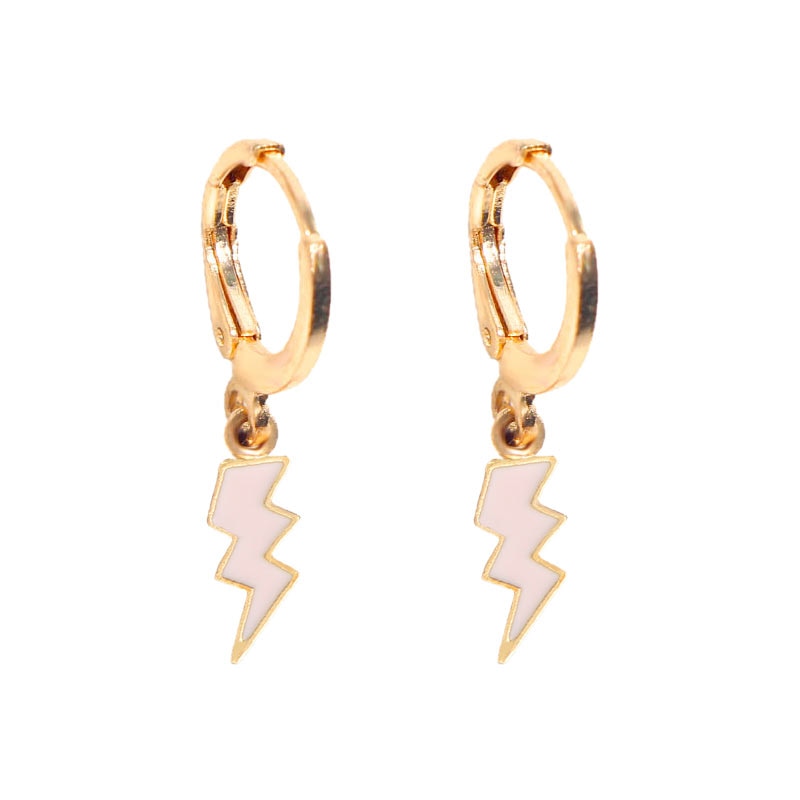 Lightning Drop Earring Cute Five Colors Small Earring Simple Design Jewelry