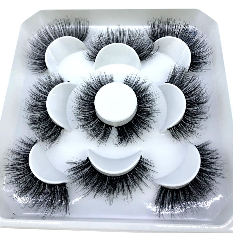 5 pairs 8-25mm natural 3D false eyelashes fake lashes Mink Lashes extension