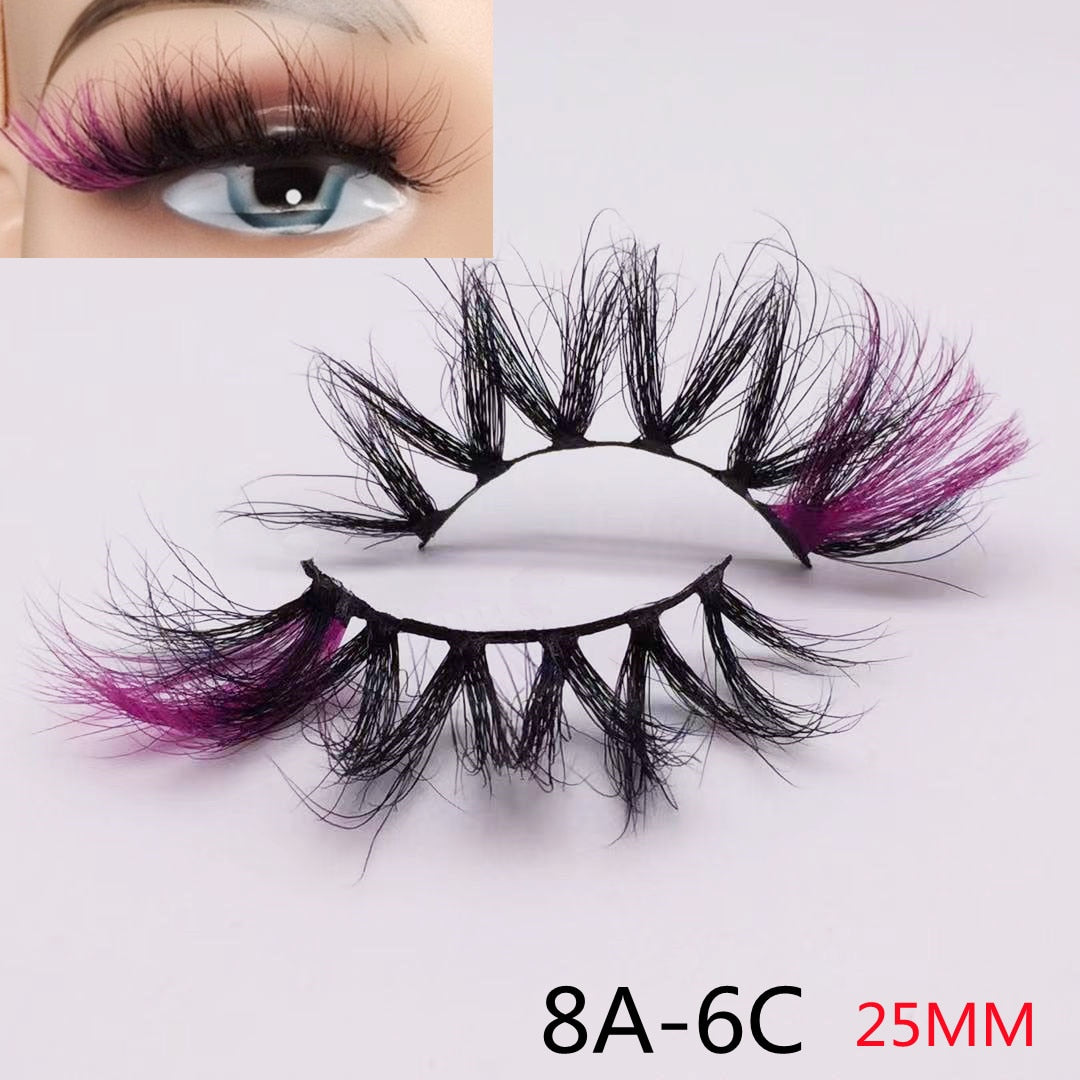 Rainbow Eye Lashes Cruelty Free Silk Lace Colored Eyelashes Dramatic Makeup Beauty Purple/pink/blue Cilias ombre eyelashes