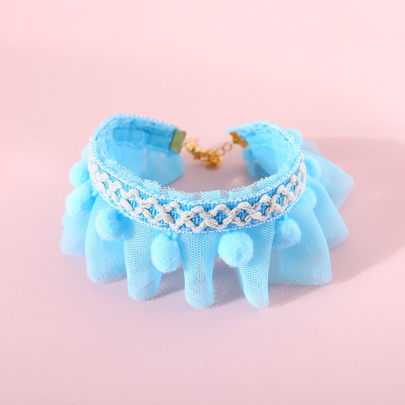 Cute Lace Princess Cat Collar Pet Accessories Puppy Collars Adjustable Bowtie Gift
