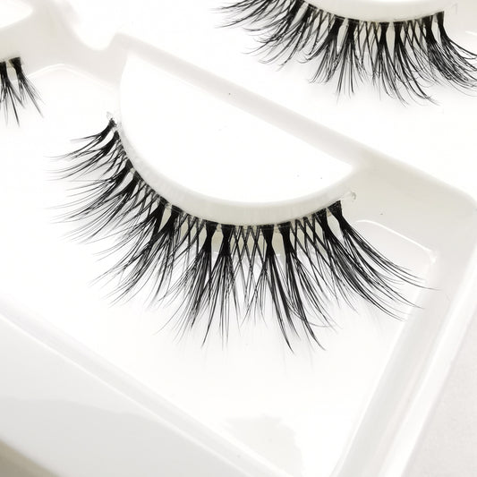3 pairs Invisible Band Transparent 3D Mink Fur Lashes Natural Long Wispy False Eyelashes
