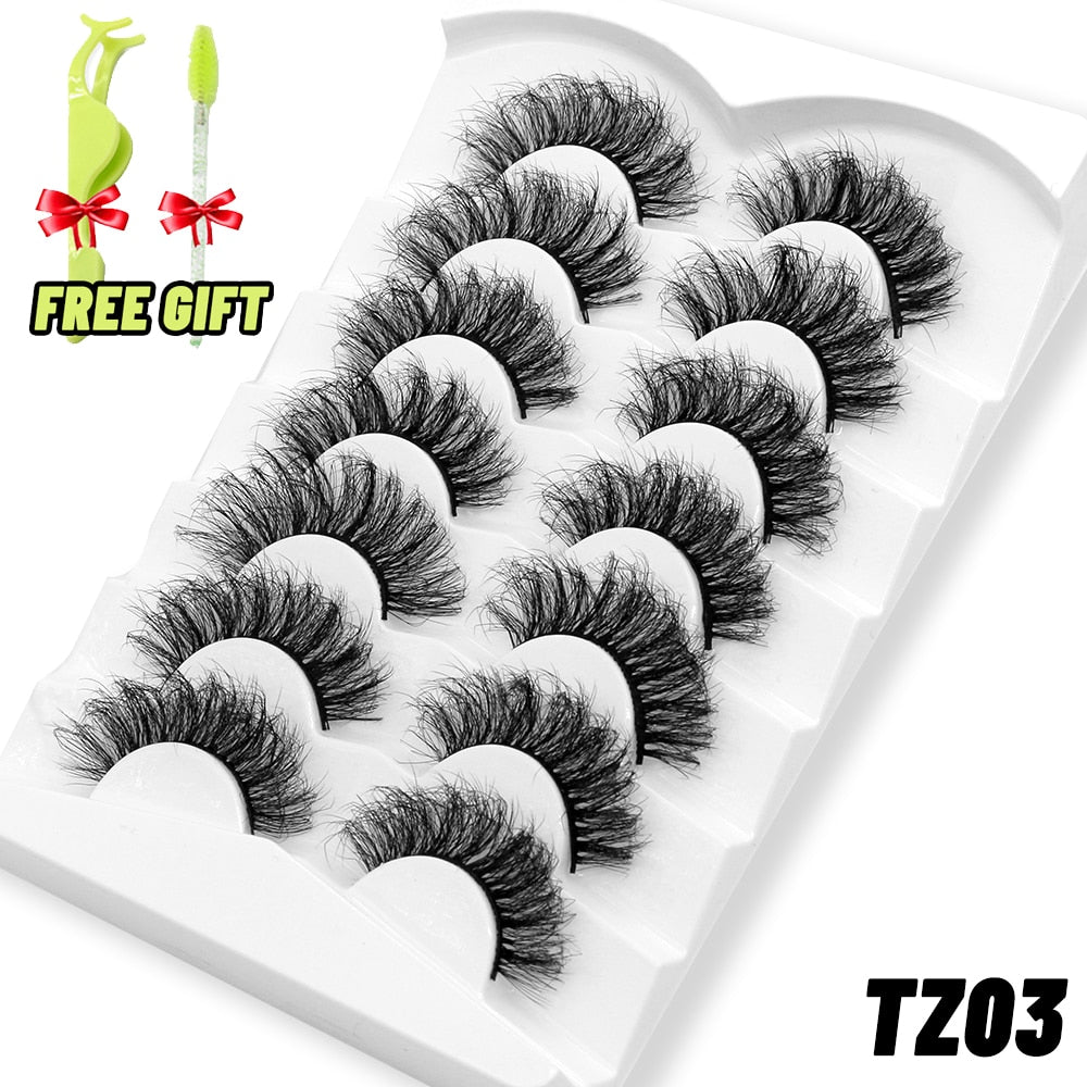 Lashes 5/7 Pairs Eyelashes Faux Mink Eyelashes Long Lasting Fluffy Mink Lashes Dramatic Volume lashes Extension Thick Long