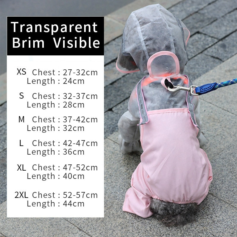 Pet Dog Raincoat Clothes Rain Jumpsuit For Small Dogs Outdoor Clothing Coat Supplies