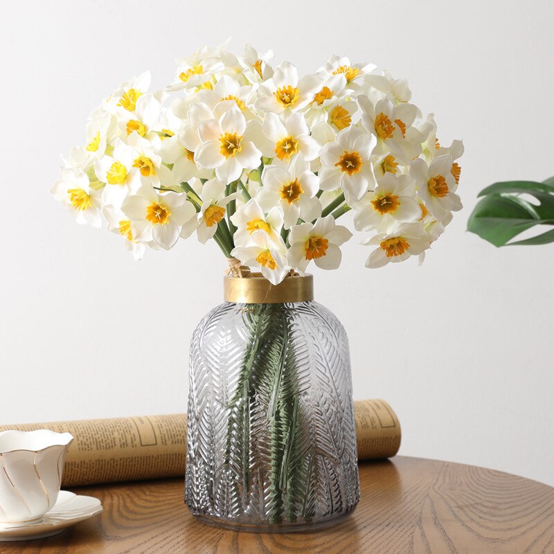 6pcs/Lot Home Artificial Simulation Narcissus Flower Living Room Window Decor Fake Flowers Decor