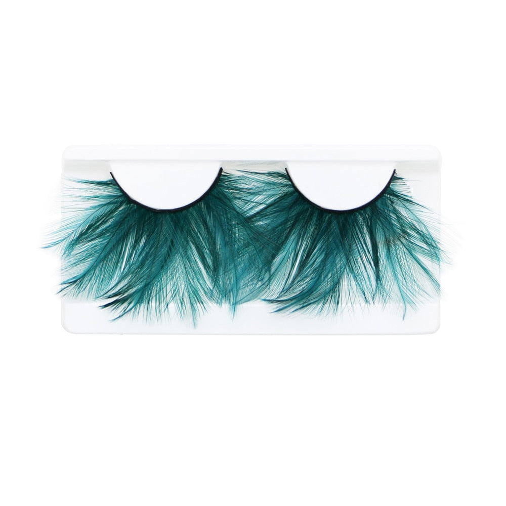 1Pair Feather 3D Thick Winged Natural Long False Eyelashes Party Nightclub Makeup Eye Lash Halloween Show Feather Eyeashes