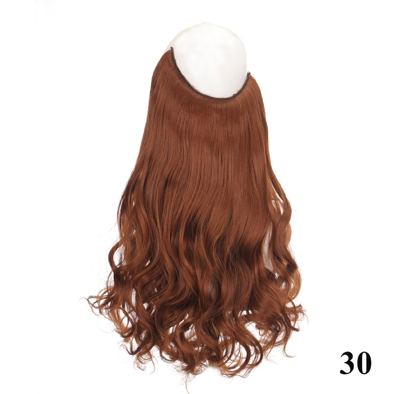 Invisible Wire No Clip One Piece Hair Extensions Secret Fish Line Hair Pieces Wave Straight Synthetic Fake 24 inch