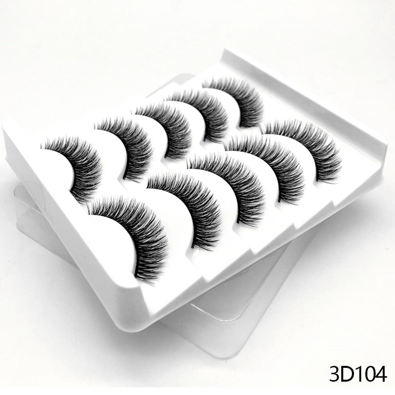 3D Mink Lashes 2/5/8 Pairs Natural False Eyelashes Fluffy Soft Wispy Volume Dramatic Long Cross Eyelash Extension
