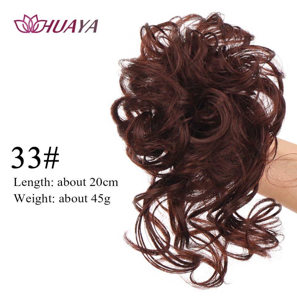 Synthetic Curly Donut Chignon With Elastic Band Scrunchies Messy Hair Bun Updo Hairpieces Extensions for Women