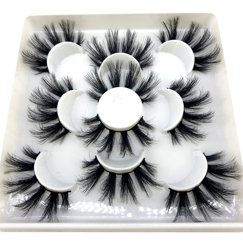 2/4/6pairs natural false eyelashes fake lashes long 3D mink extension
