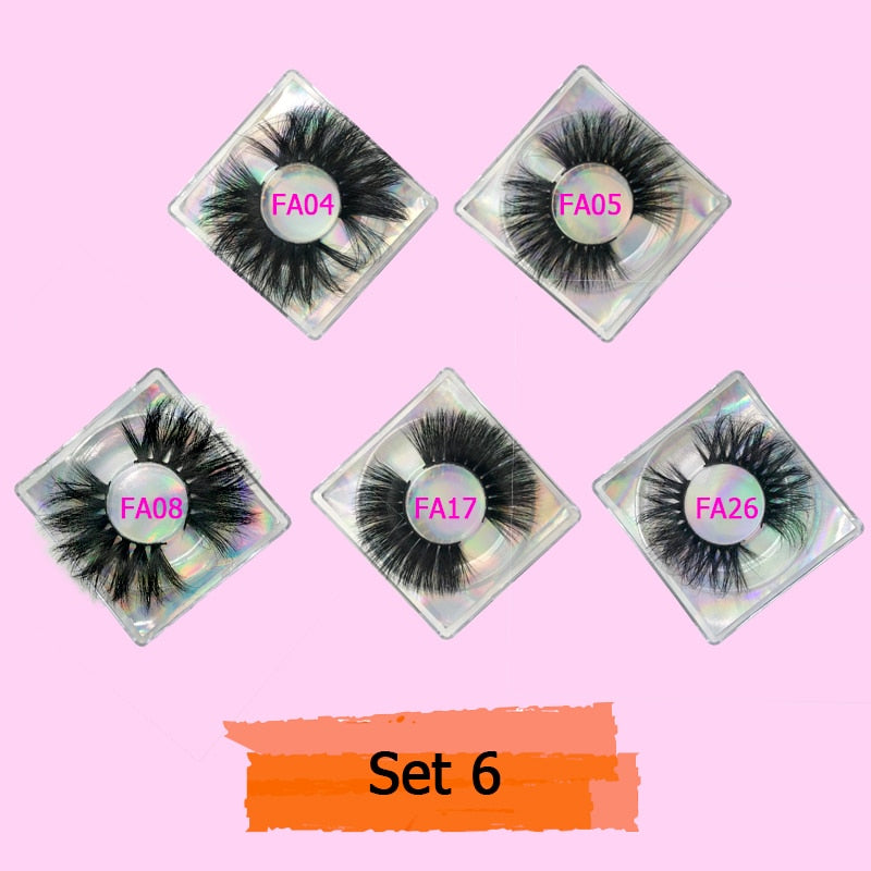 Mink Eyelash 10/20/30 Pairs Fake Lashes 5D Mink Lashes Magnetic Eyelashes 25mm False Lashes