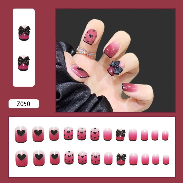 24Pcs/Set 3D Butterfly Bow Bride Fresh and Elegant White Wear DIY Manicure Nail Art Tools