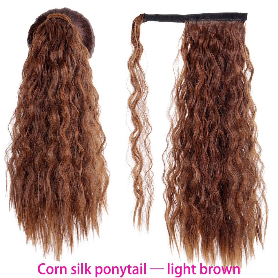 Synthetic Long Straight Wrap Around Clip In Ponytail Hair Extension Heat Resistant Hair Wig
