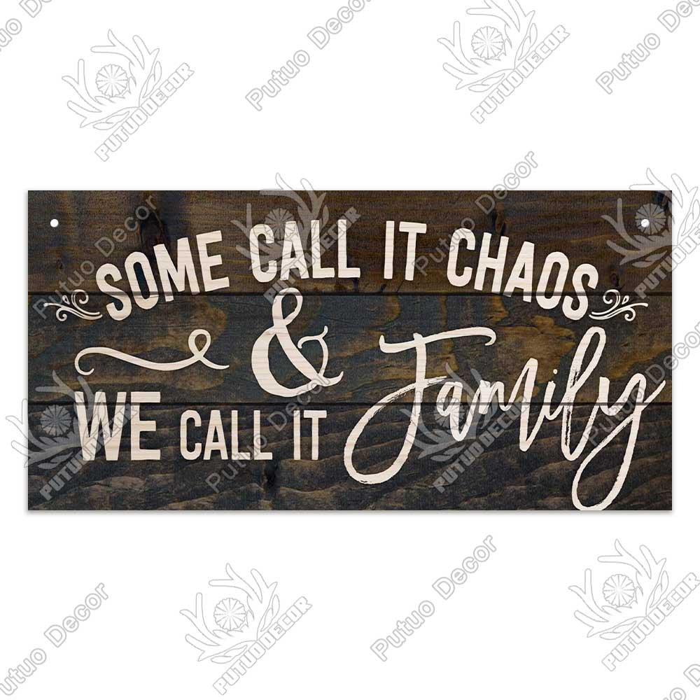 Putuo Decor Home Wooden Signs Family Wood Wall Plaque Wood Art Home Decor for Friendship Wooden Pendant Home Wall Decoration