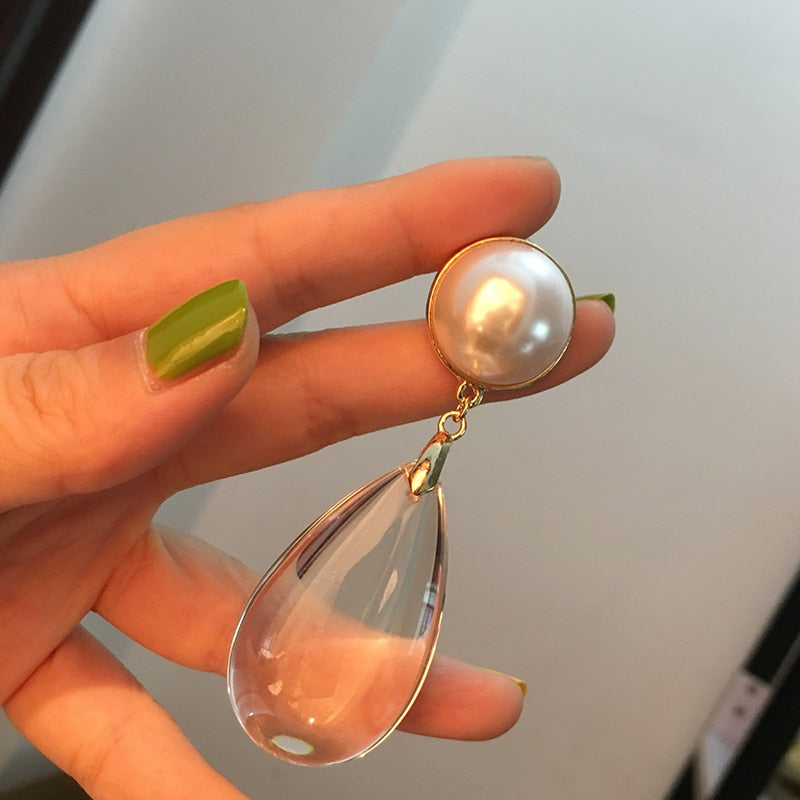 Big waterdrop dangle pearl earring jewelry