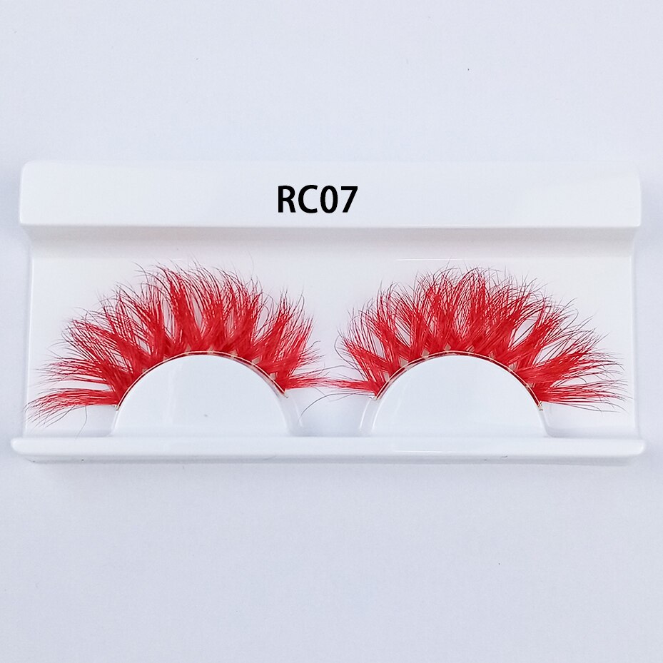 1pair Transparent stem Colored Mink Lashes 15mm-25mm False Eyelashes Soft Tousled 3D Spectacular Long Natural Mink