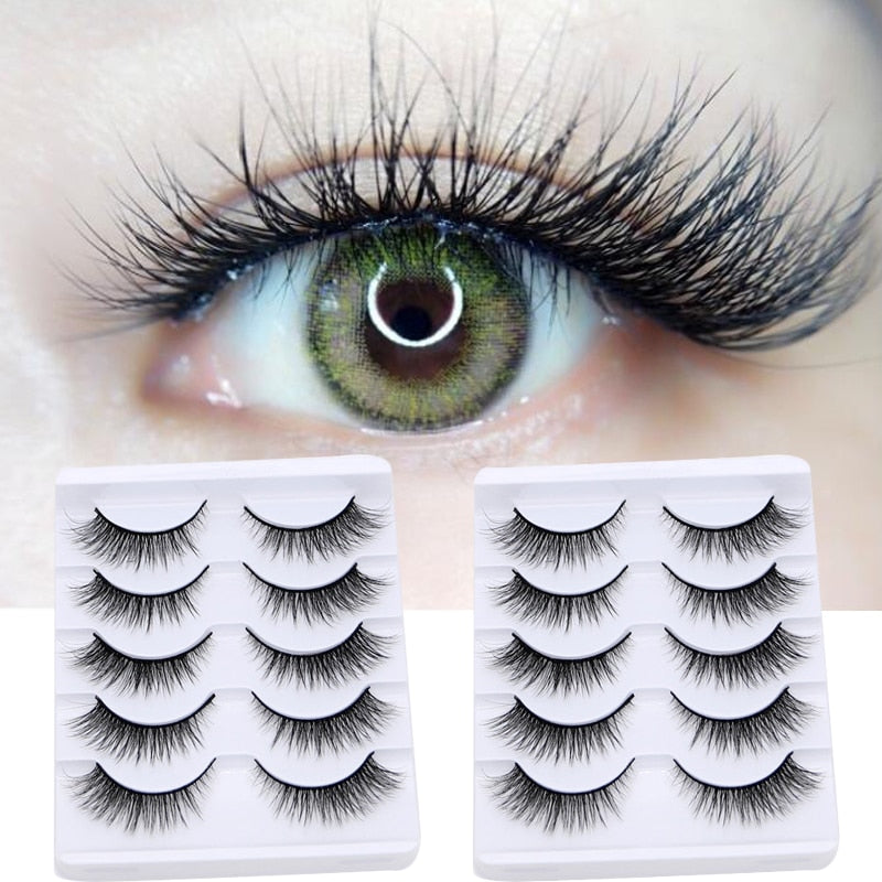 4 Pairs Eyelashes Extension Natural False Eyelashes Cross Long Winged Eyelash End Eye Elongated Big Eye Lashes Lolita Eyelashes