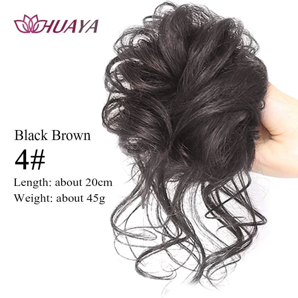 Synthetic Curly Donut Chignon With Elastic Band Scrunchies Messy Hair Bun Updo Hairpieces Extensions for Women