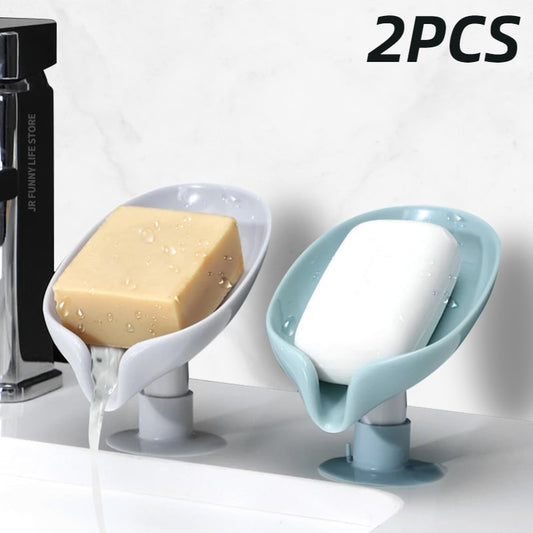 2PCS Suction Cup Soap dish For bathroom Kitchen Shower Portable Leaf Soap Holder Plastic accessories