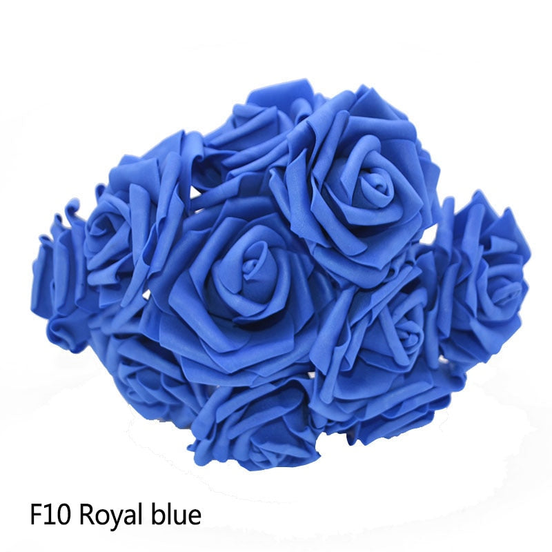 25 Heads 8CM Colorful Artificial PE Foam Rose Flowers Bride Bouquet Home Wedding Decor Scrapbooking DIY